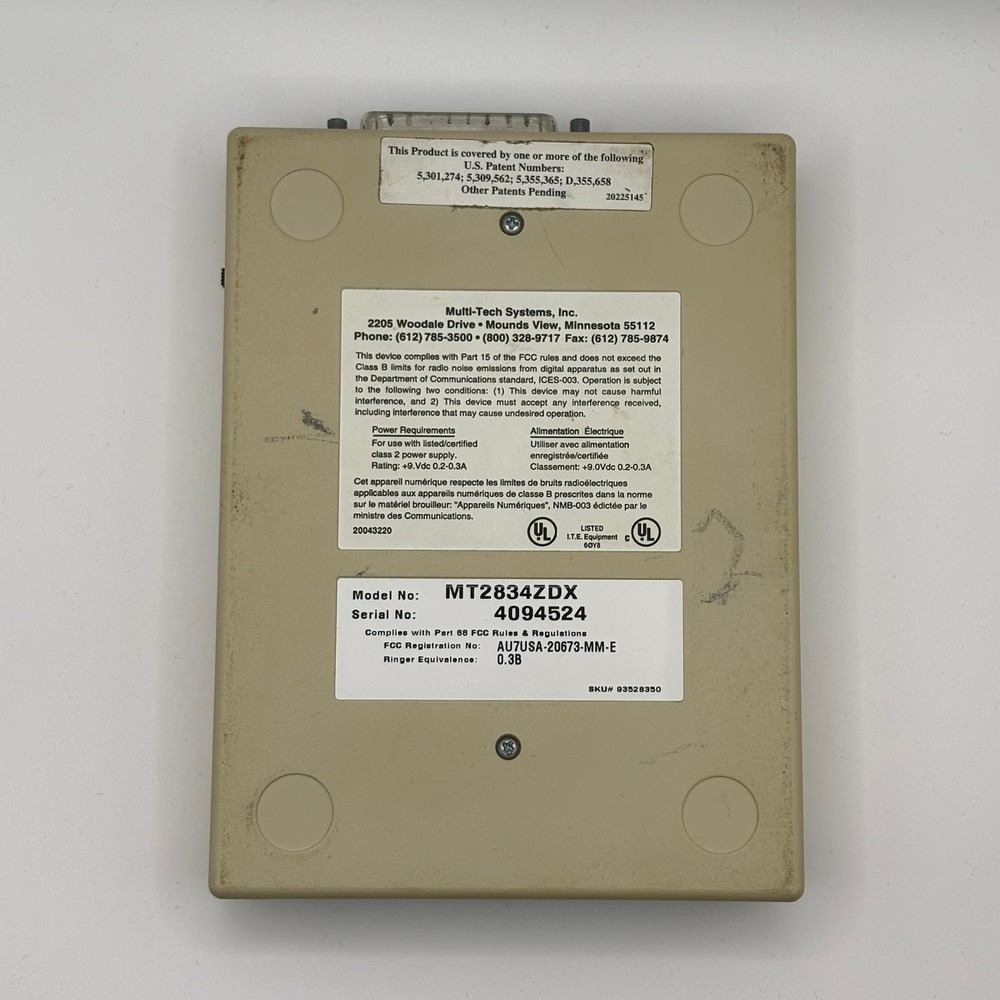 Multi-Tech MultiModem ZDX 28.8Kbps External Data Fax Modem MT2834ZDX Vintage - Picture 2 of 7